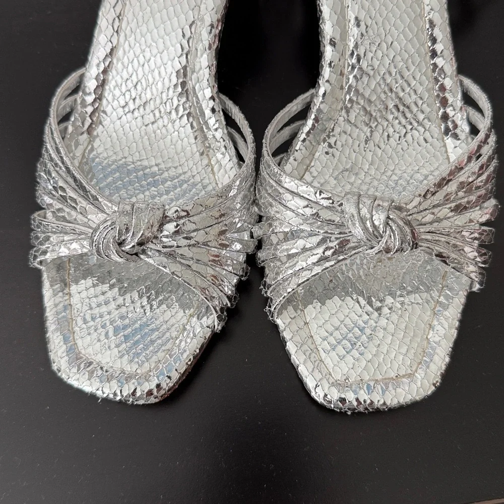 Loeffler Randall Olivia Silver Snake Pumps - Picture 8 of 9